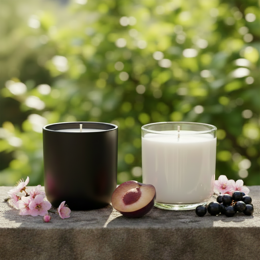 Plum Sky – Both Vessels, Sunlit with Sliced Plum