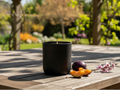 Plum Sky – Matte Black Vessel, Pergola + Angled Wax View